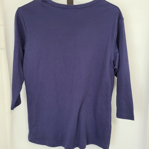 (1651) Sawyer Creek Studio Woman's Long Sleeve Pullover Blouse,Size: Medium Blue - Picture 13 of 16